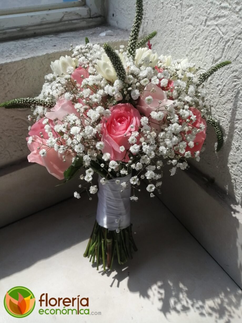 Ramo de novia rosa y blanco3